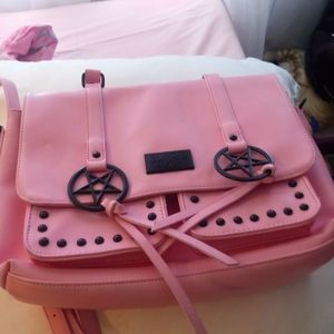 Black craft pink purse